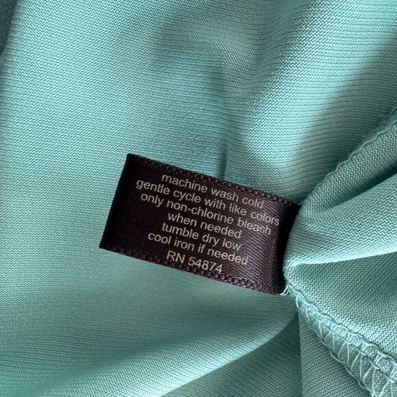 The Limited Medium Green Sleeveless Top Tropical Blue Floral Stretch Polyester - Picture 5 of 8